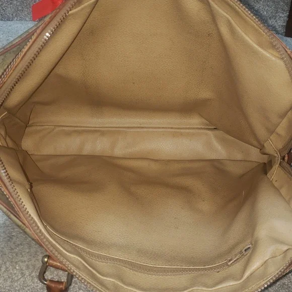 Celine Tan/Brown Leather/Coated Canvas Briefcase Document case Authentic Vintage - Picture 17 of 17